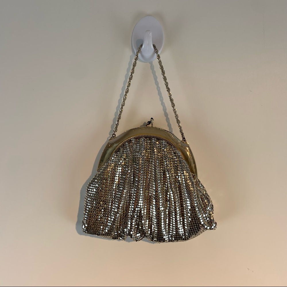 Silver metallic Whiting & Davis handbag purse.